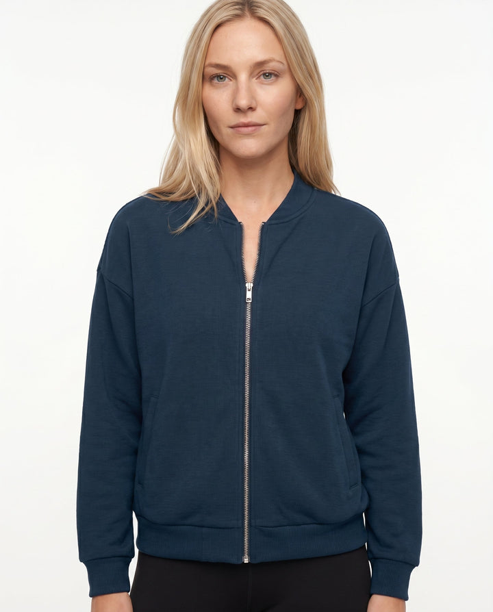 Women's Lightweight Bomber Jacket – Zip Closure for Casual Wear