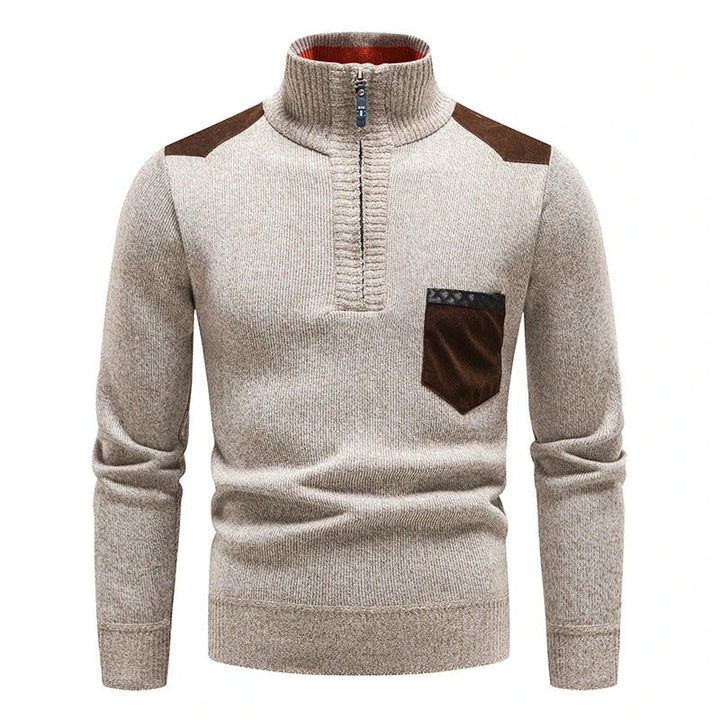 Men's Classic Knitting Sweater with Zipper for Stylish Comfort