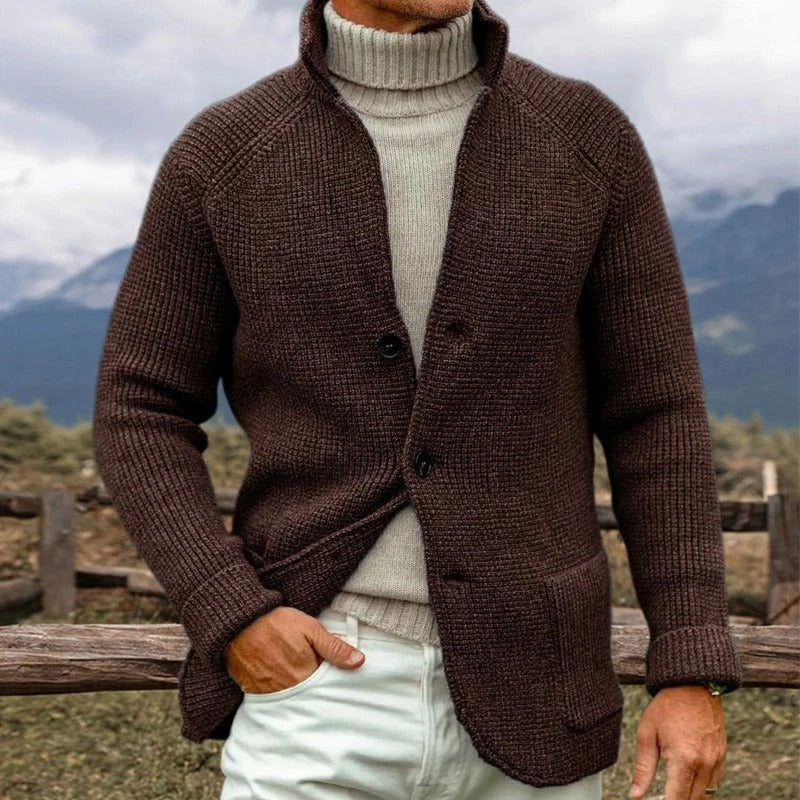 Men's Warm Raglan Sleeve Cardigan for Comfort and Style