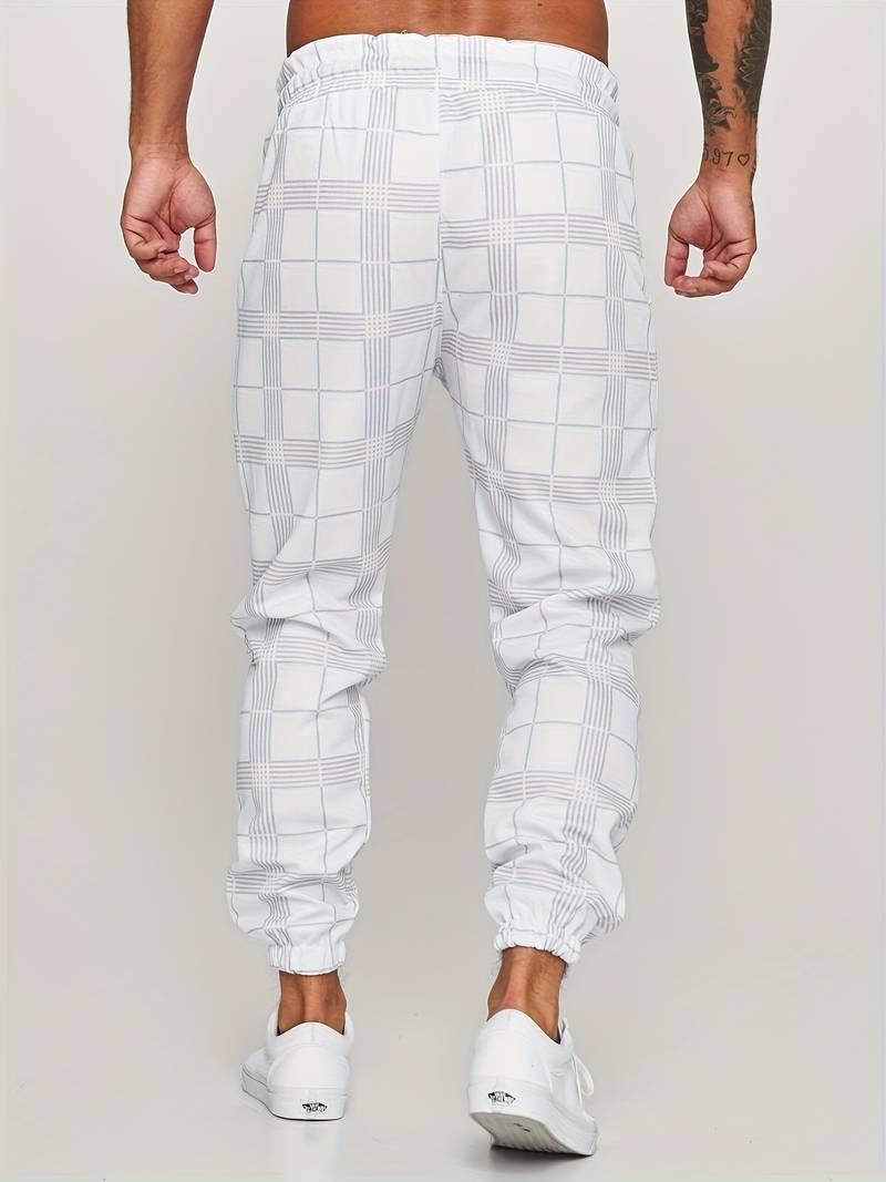 Men's Checkered Slim Fit Joggers