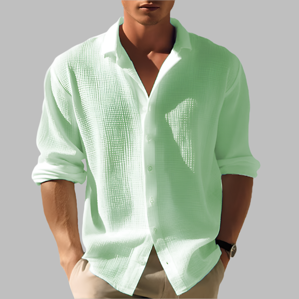 Men's Lightweight Solid Color Cotton Linen Shirt