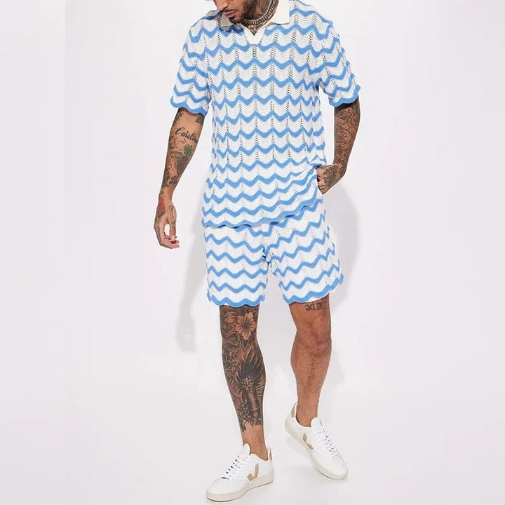 Men's Crochet Set with Zigzag Pattern for Stylish Comfort