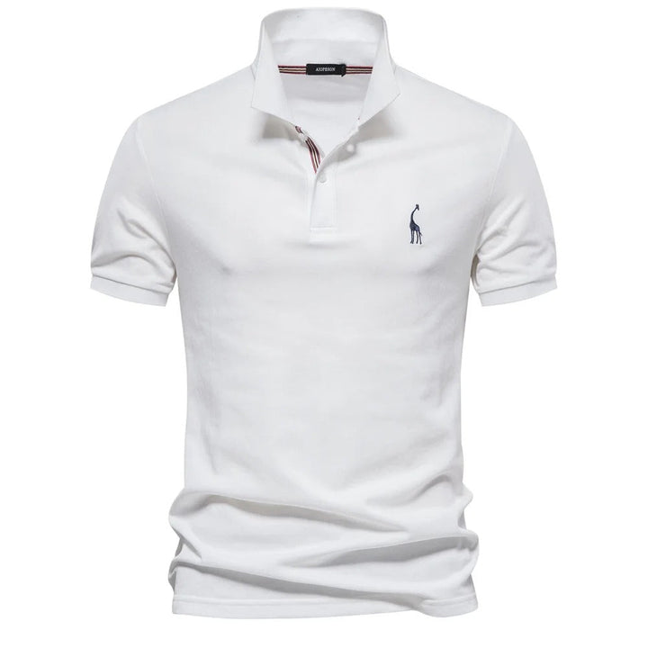 Men's Classic Polo Shirt with Giraffe Embroidery