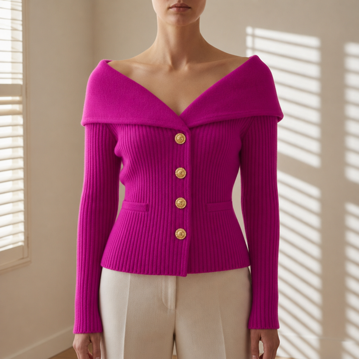 Women's Off-Shoulder Knit Cardigan