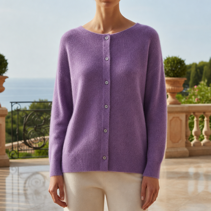Women's Round Neck Cardigan Sweater