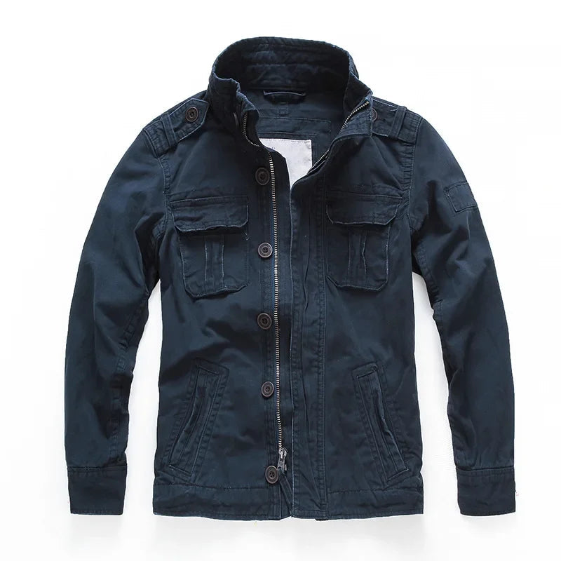 Men's Utility Pocket Cargo Denim Jacket