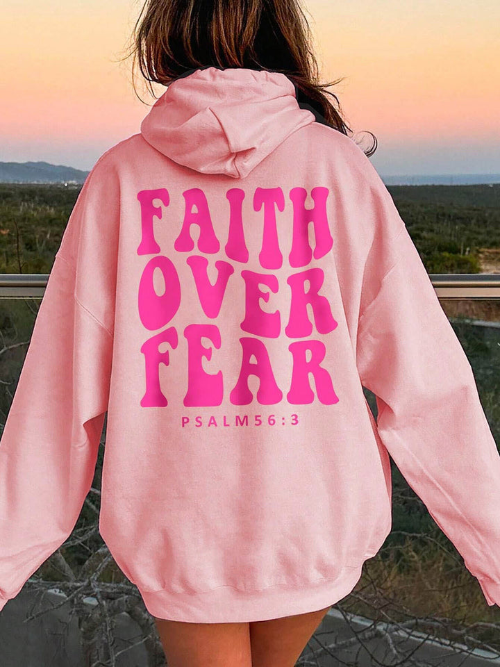 Women's Oversized Fleece Hoodie with Graphic Design on Back