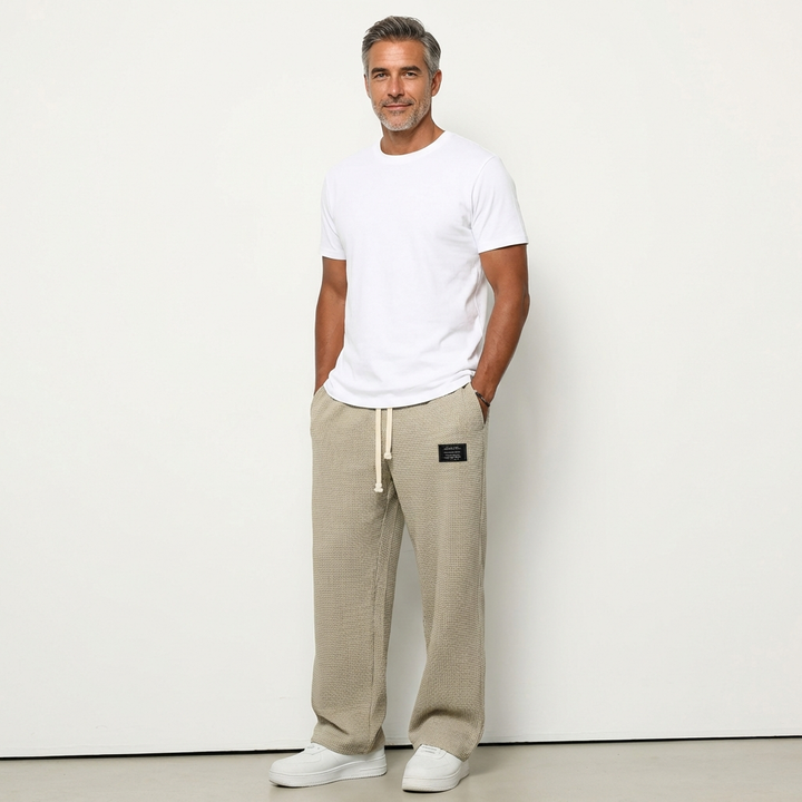 Men's Wide-Leg Adjustable Waist Casual Pants