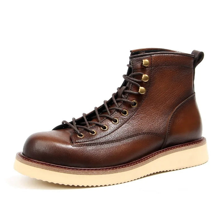 Men's Classic Lace-Up Boots with Contrast Sole