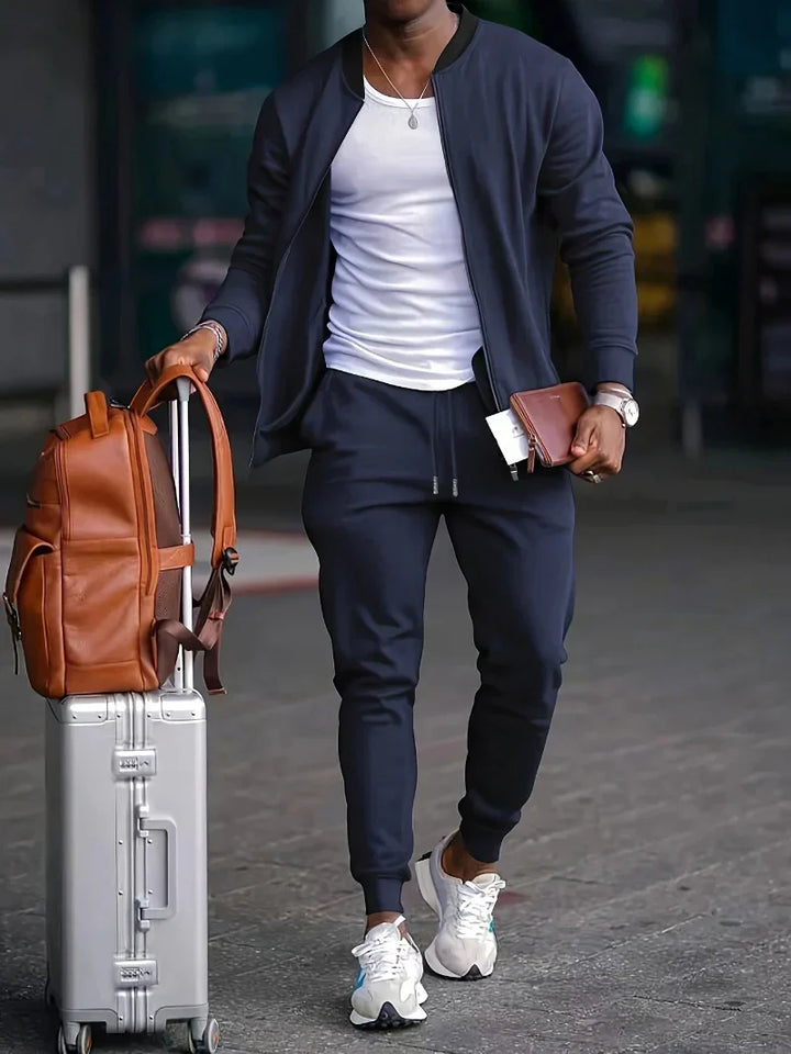Men's Zip-Up Jacket and Matching Pants Set