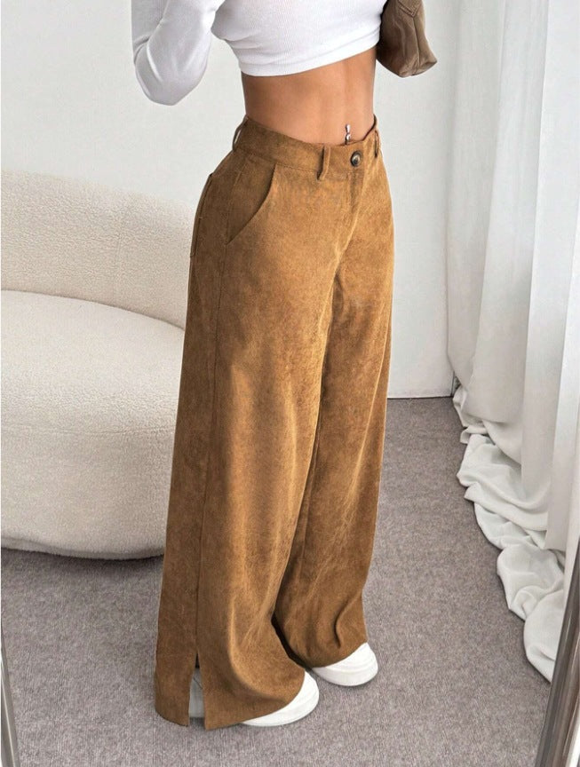 Women's Chic High-Waist Wide Leg Split Pants