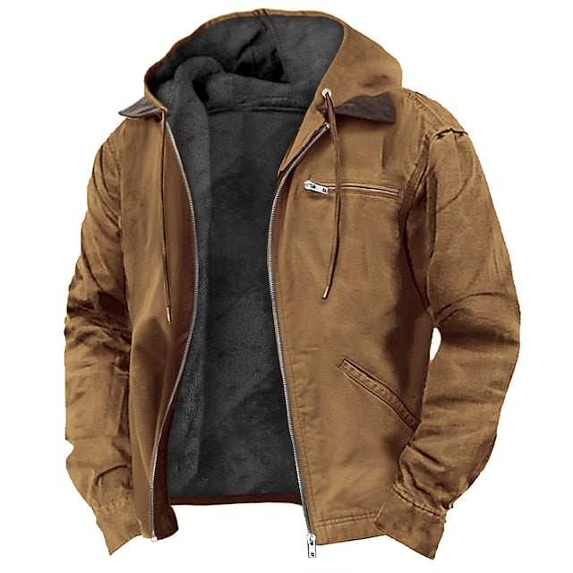Men's Modern Hooded Jacket with Drawstring Waist for Stylish Comfort