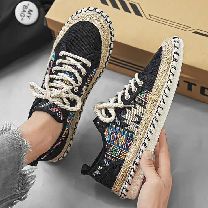 Men's Ethno Sandals with Bastso Sole and Unique Pattern