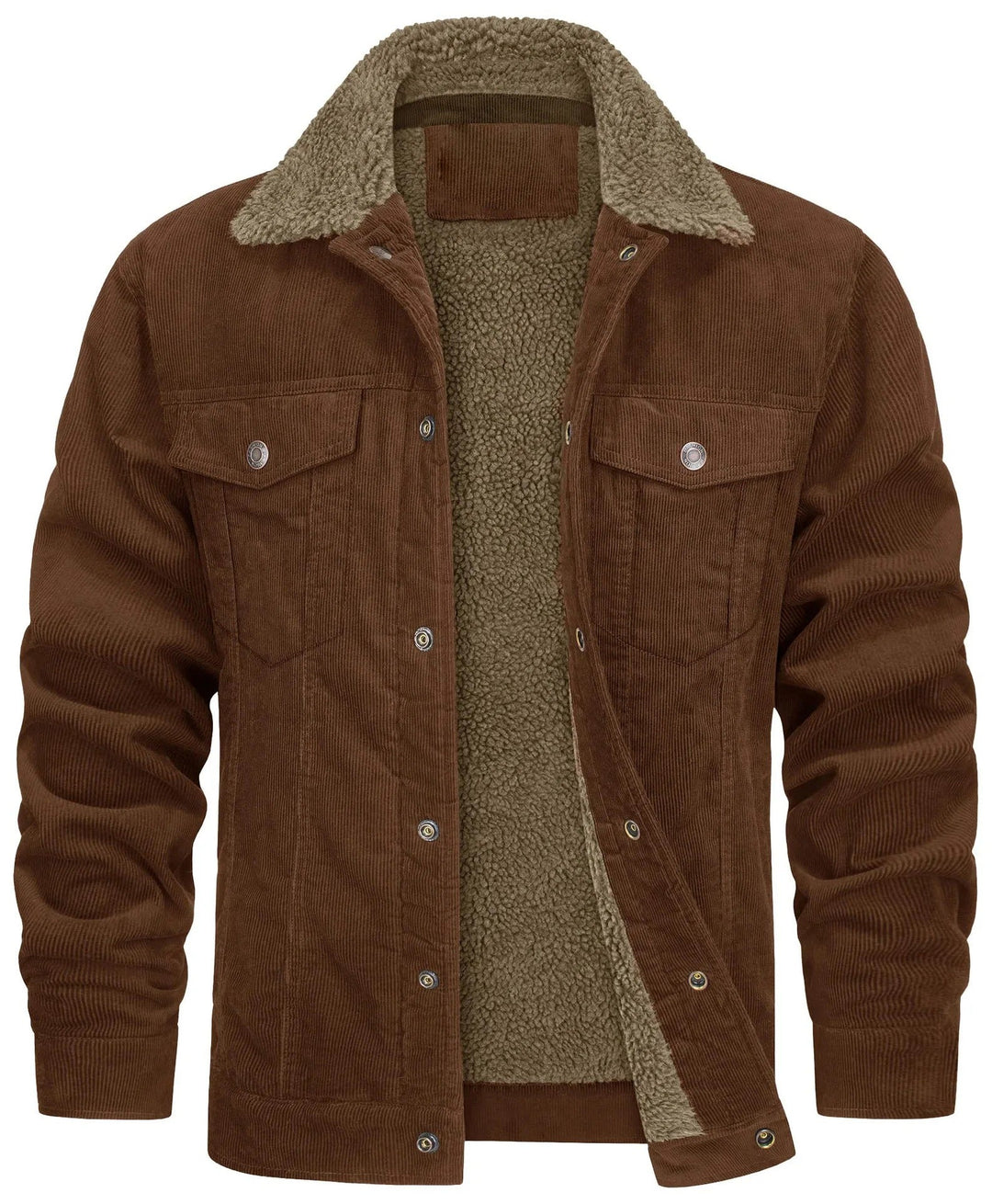 Men's Feeded Cord Jacket with Sherpa Collar for Ultimate Comfort