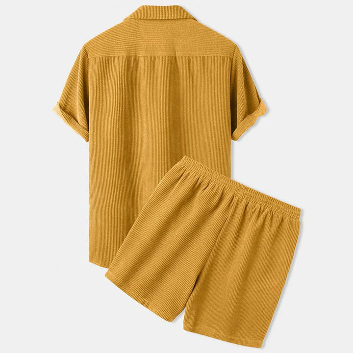 Men's Corduroy Shorts Set for Comfortable Summer Style