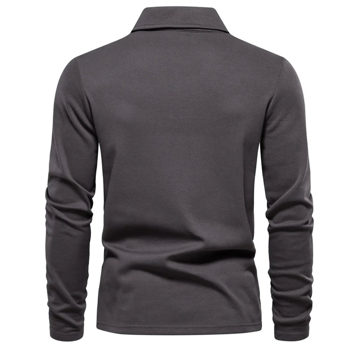 Men's Elegant Long-Sleeved Polo Shirt for Stylish Comfort
