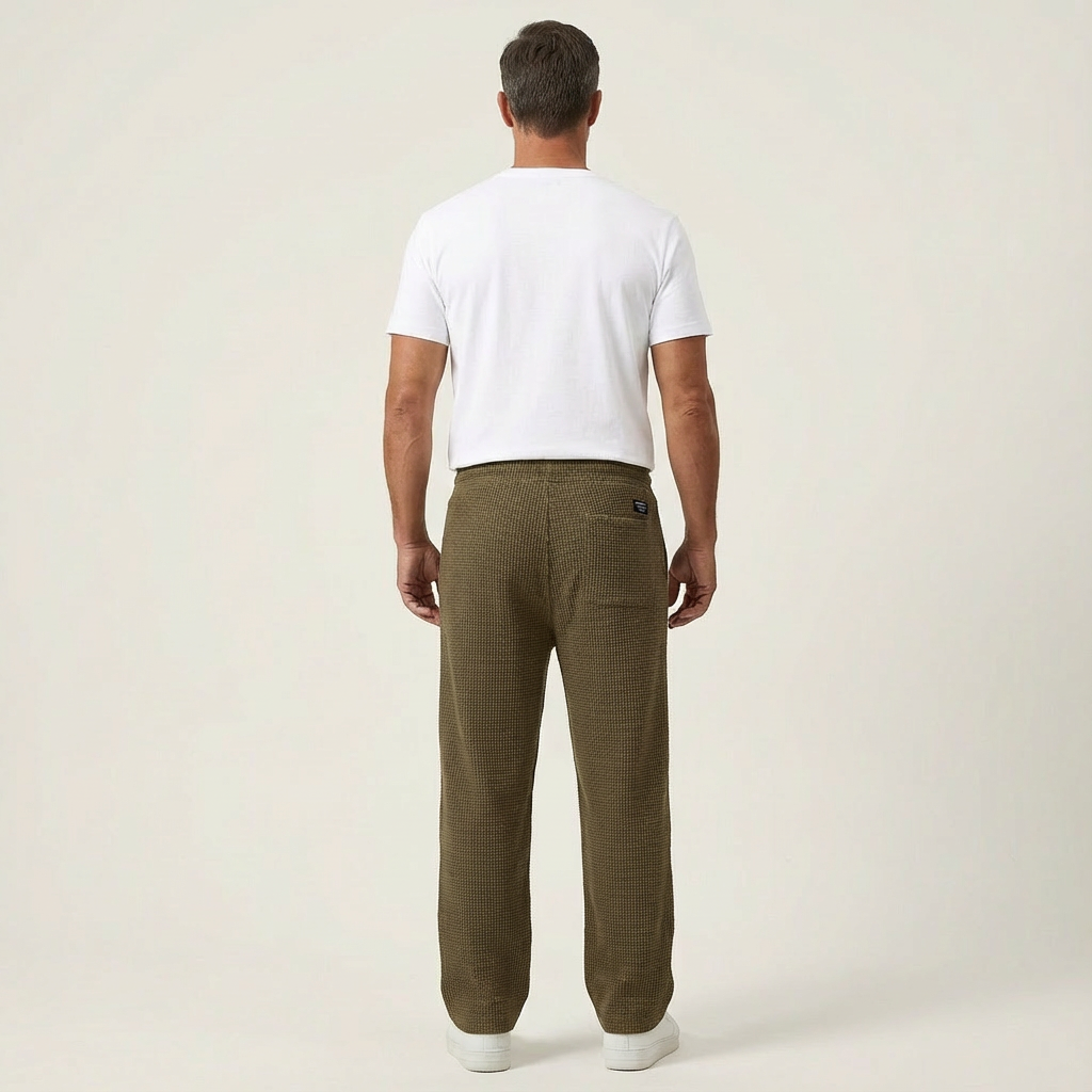 Men's Wide-Leg Adjustable Waist Casual Pants