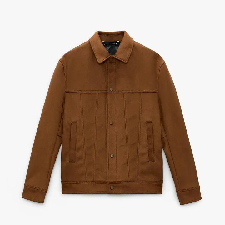Men's Suede Lapel Single Breasted Jacket Outerwear