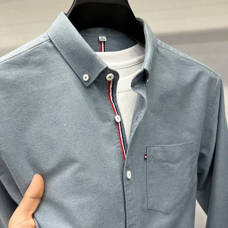 Men's Classic Oxford Shirt with Accent Stripes