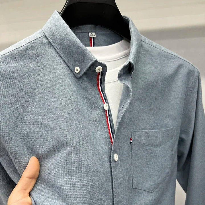Men's Classic Oxford Shirt with Accent Stripes