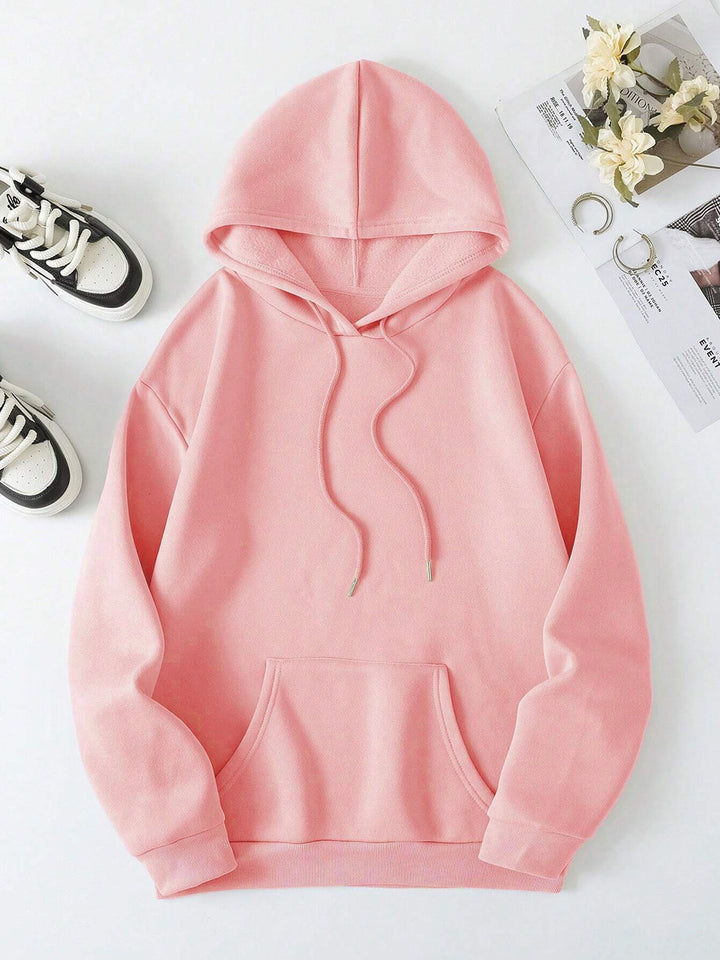 Women's Oversized Fleece Hoodie with Graphic Design on Back