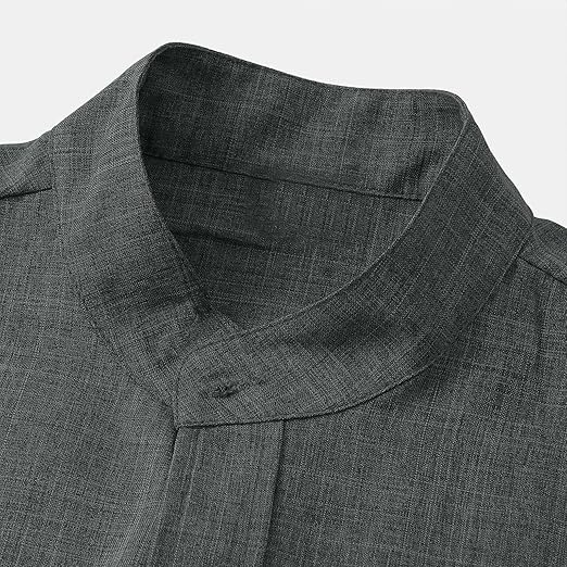 Men's Airy Summer Shirt with Stand-Up Collar for Comfort and Style