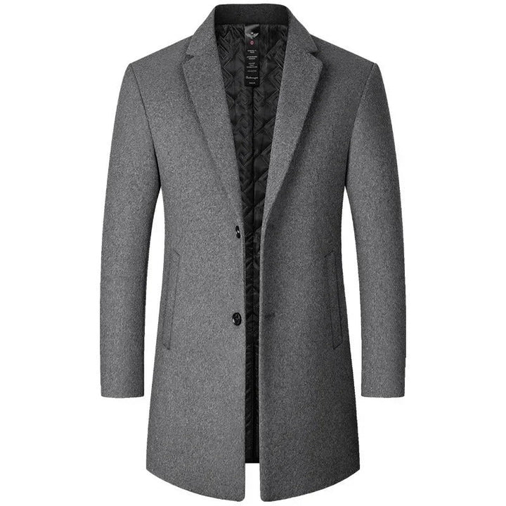 Men's Classic Wool Coat with Stylish Stripper Design
