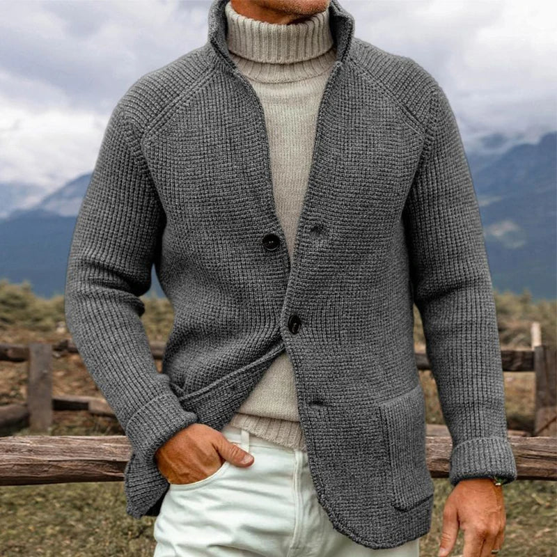 Men's Warm Raglan Sleeve Cardigan for Comfort and Style