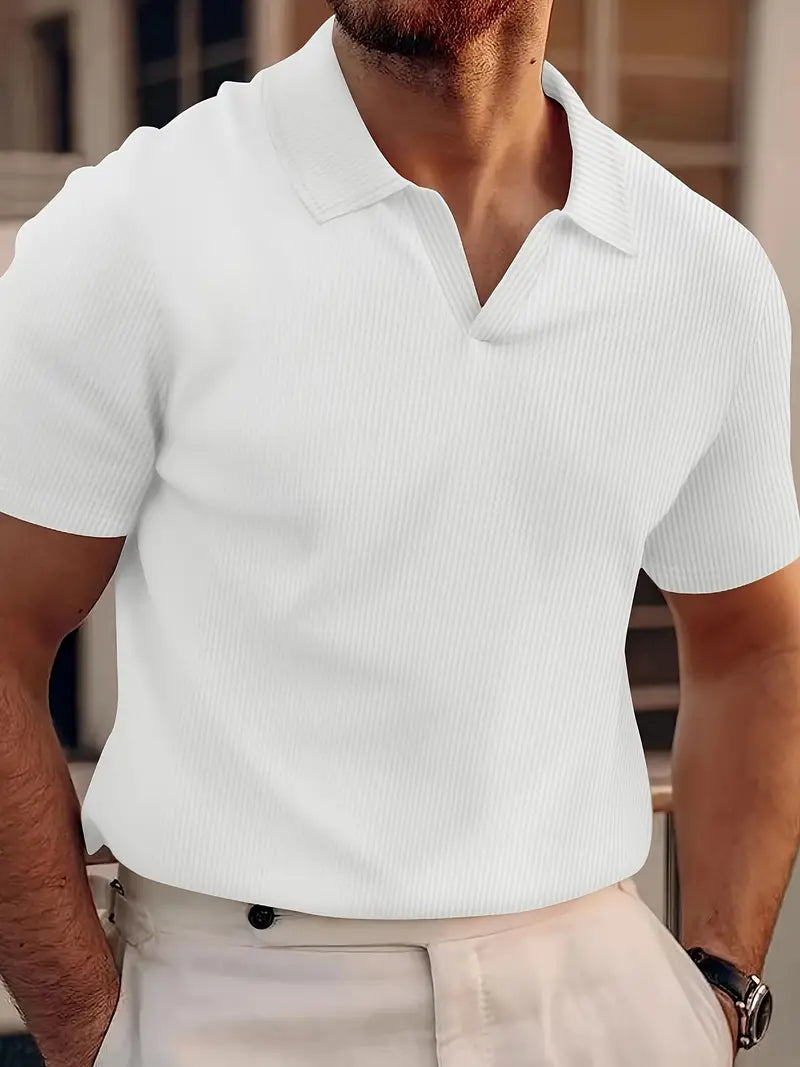 Men's Casual Short-Sleeve Polo Top