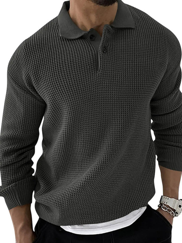 Men's Urban Slim Cut Knitting Sweater with Reversible Collar
