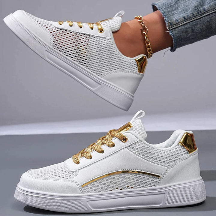 Women's Metallic Detail Mesh Sneakers