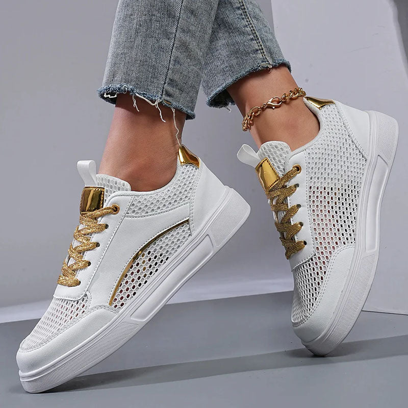 Women's Metallic Detail Mesh Sneakers