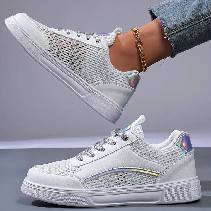 Women's Metallic Detail Mesh Sneakers