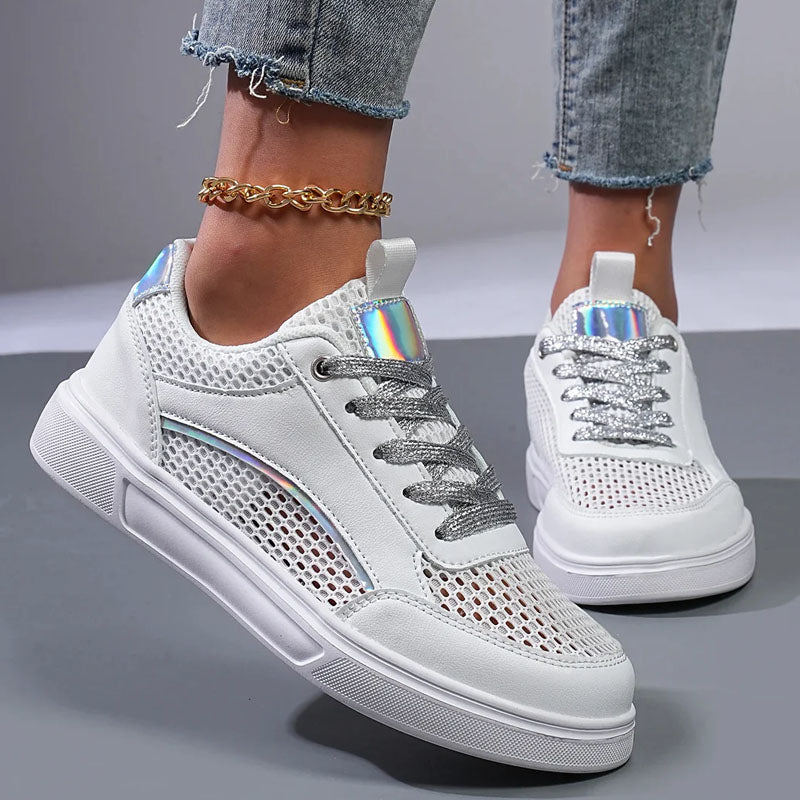 Women's Metallic Detail Mesh Sneakers