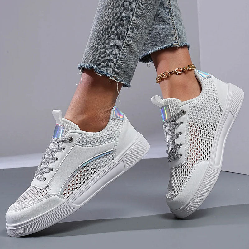 Women's Metallic Detail Mesh Sneakers