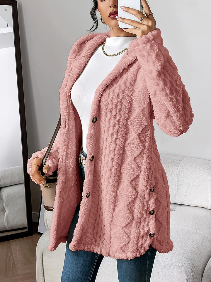 Women's Cozy Plush Hooded Cardigan
