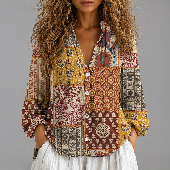 Alisha | Women's Relaxed Bohemian Button-Up Shirt