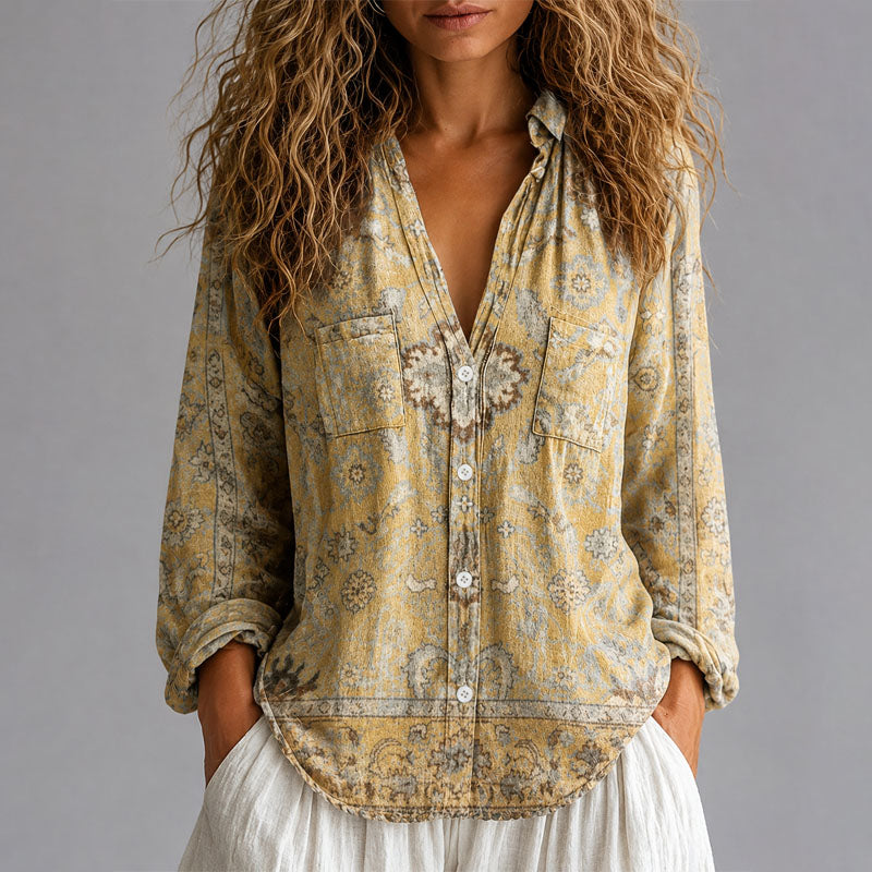 Alisha | Women's Relaxed Bohemian Button-Up Shirt