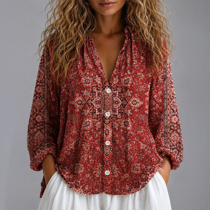 Alisha | Women's Relaxed Bohemian Button-Up Shirt