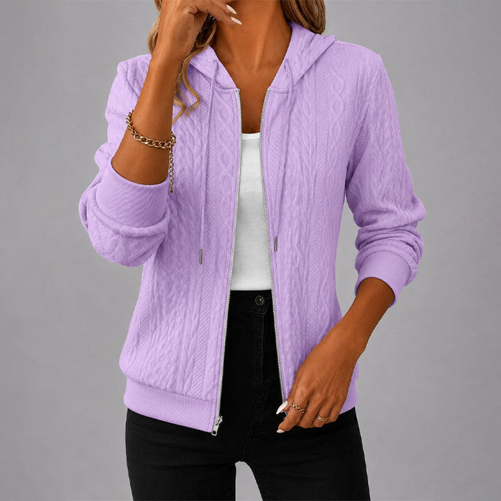 Women's Cable Knit Hooded Jacket