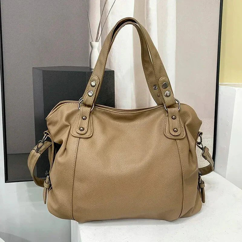 Women's Large Capacity Leather Tote Bag