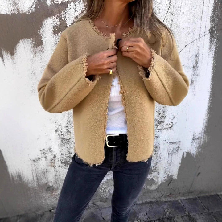 Women's Lightweight Cropped Round Neck Jacket