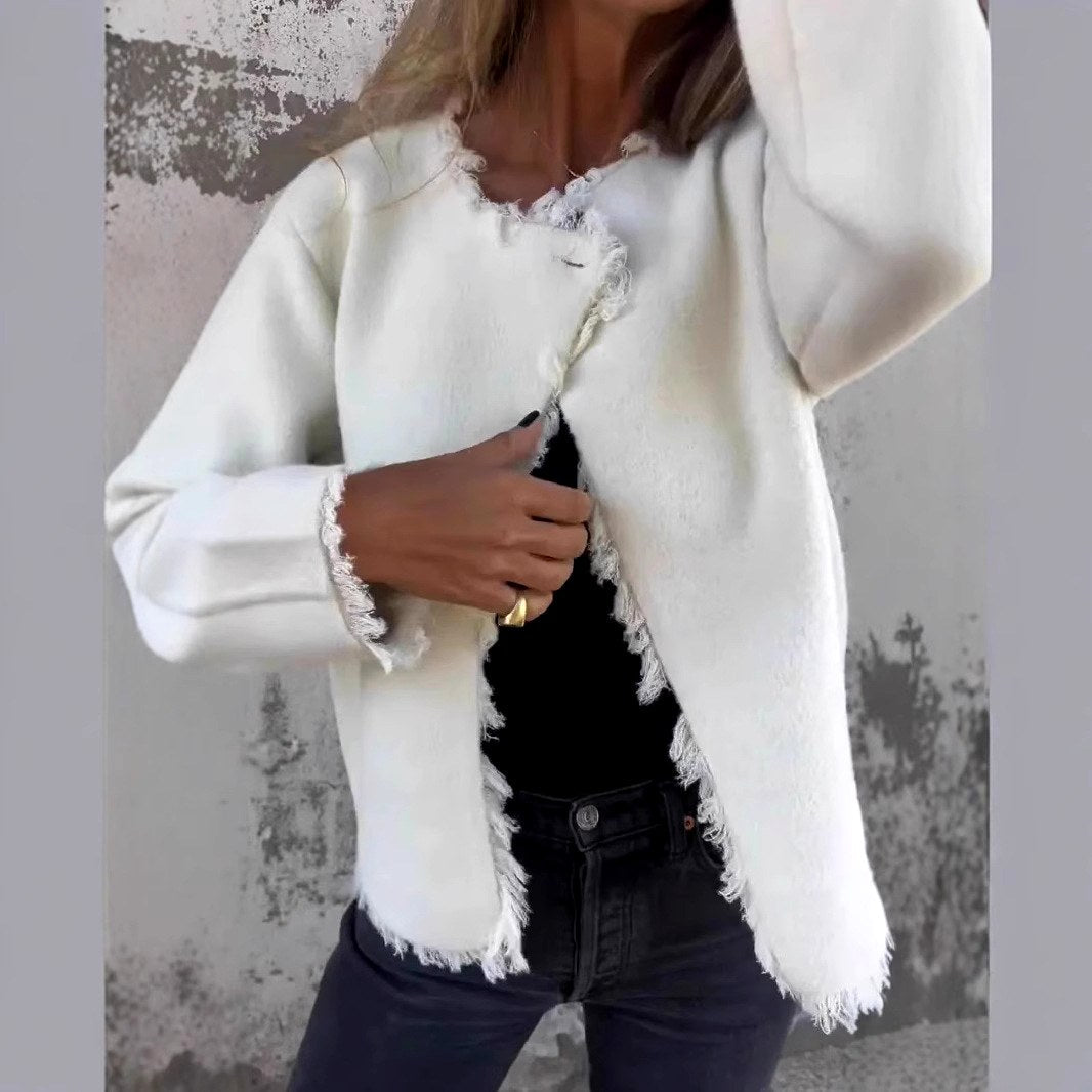 Women's Lightweight Cropped Round Neck Jacket