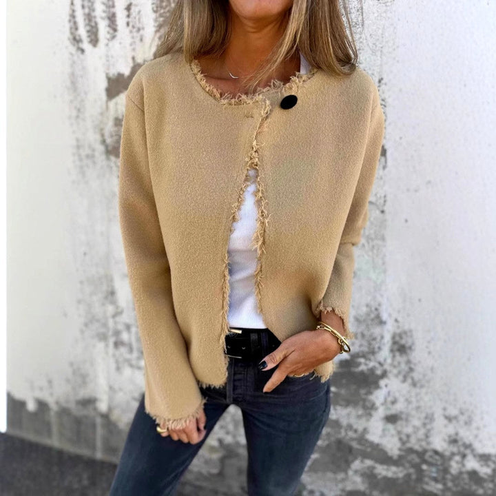 Women's Lightweight Cropped Round Neck Jacket