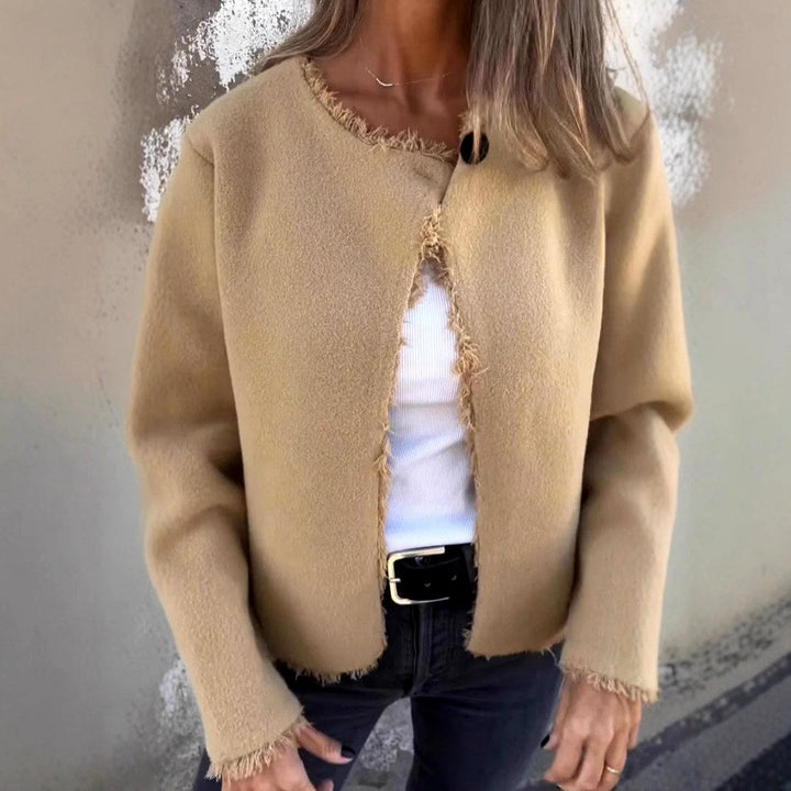 Women's Lightweight Cropped Round Neck Jacket