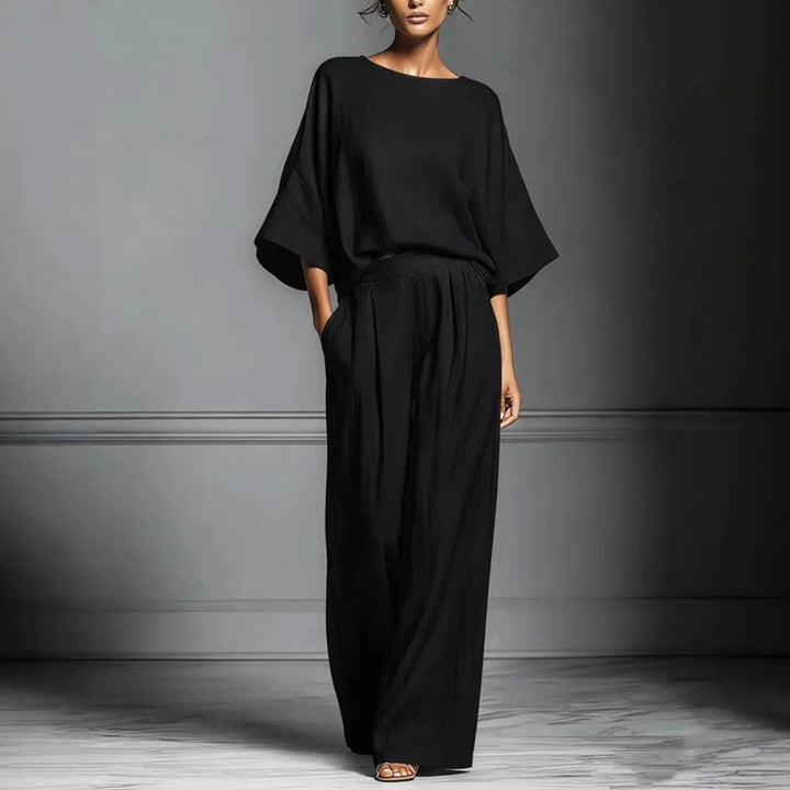 Aria | Women's Loose Fit Batwing Top and Pleated Pants Set