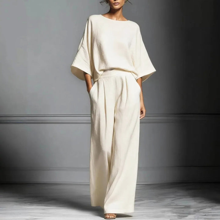 Aria | Women's Loose Fit Batwing Top and Pleated Pants Set
