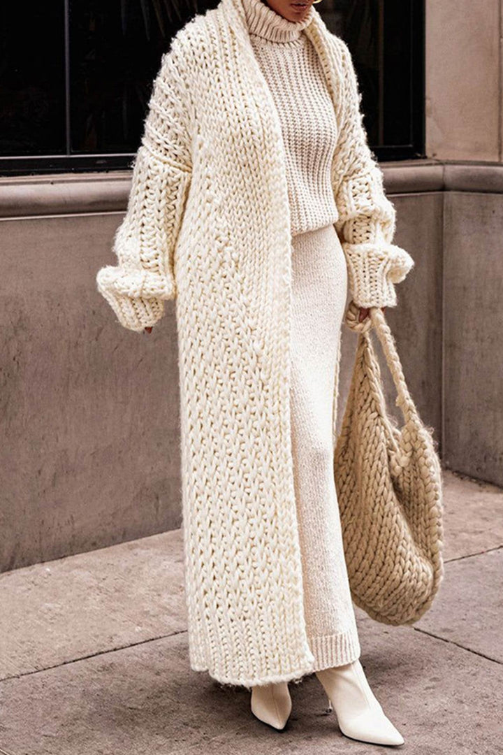 Women's Open-Front Stylish Knit Longline Cardigan