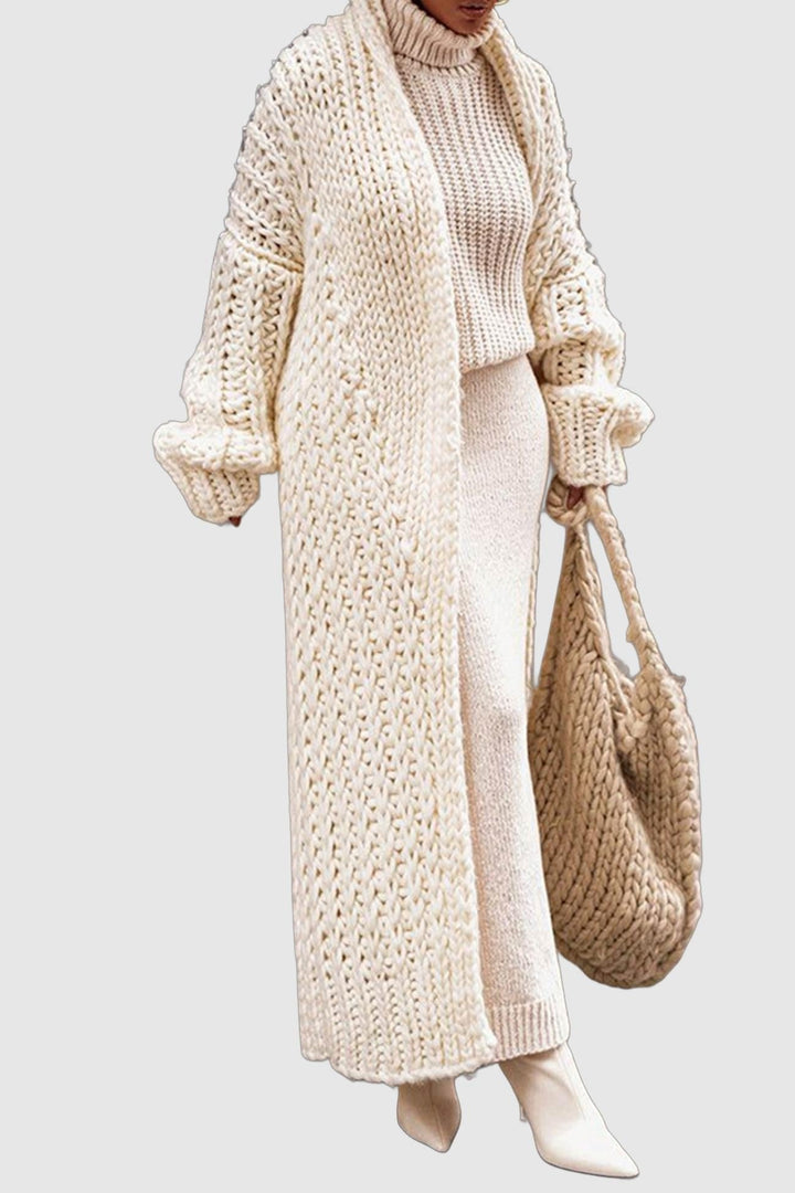 Women's Open-Front Stylish Knit Longline Cardigan