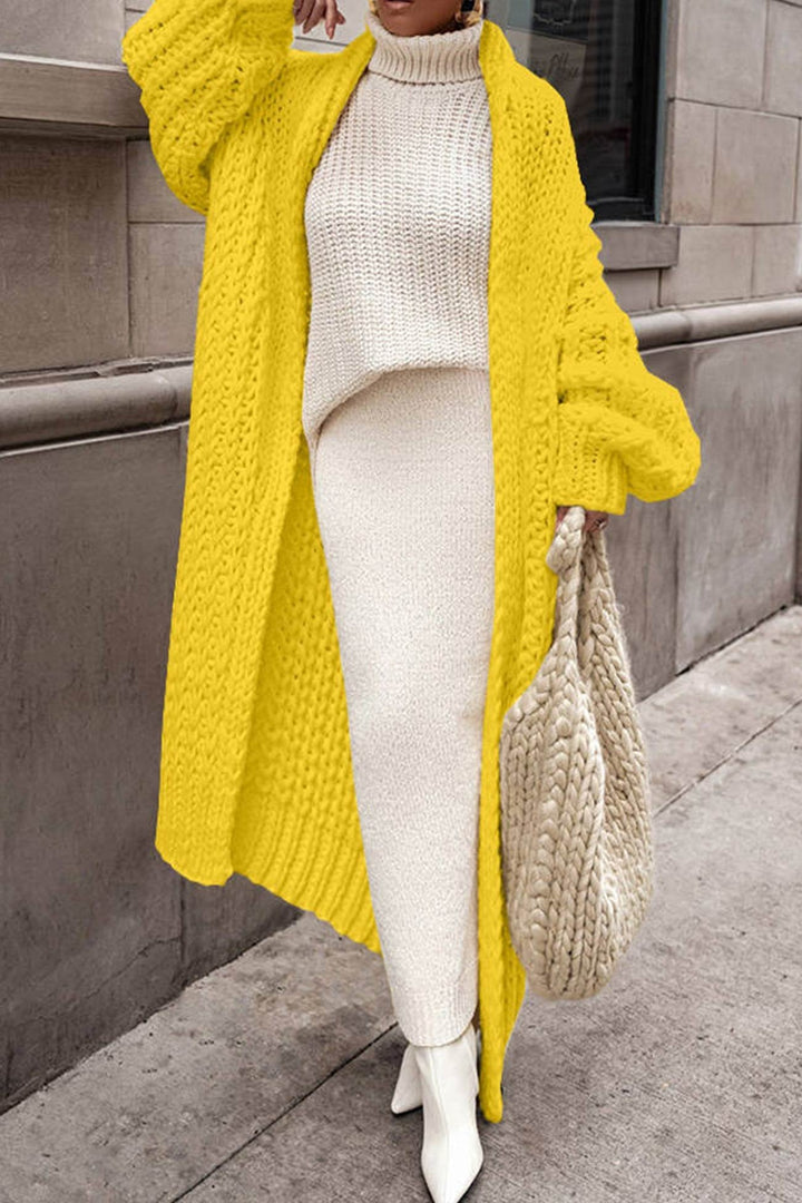 Women's Open-Front Stylish Knit Longline Cardigan